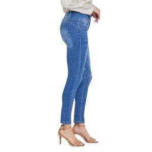 WBB Royalty Jeans 3 Button Mid Rise Skinny Distressed  24W NWT.